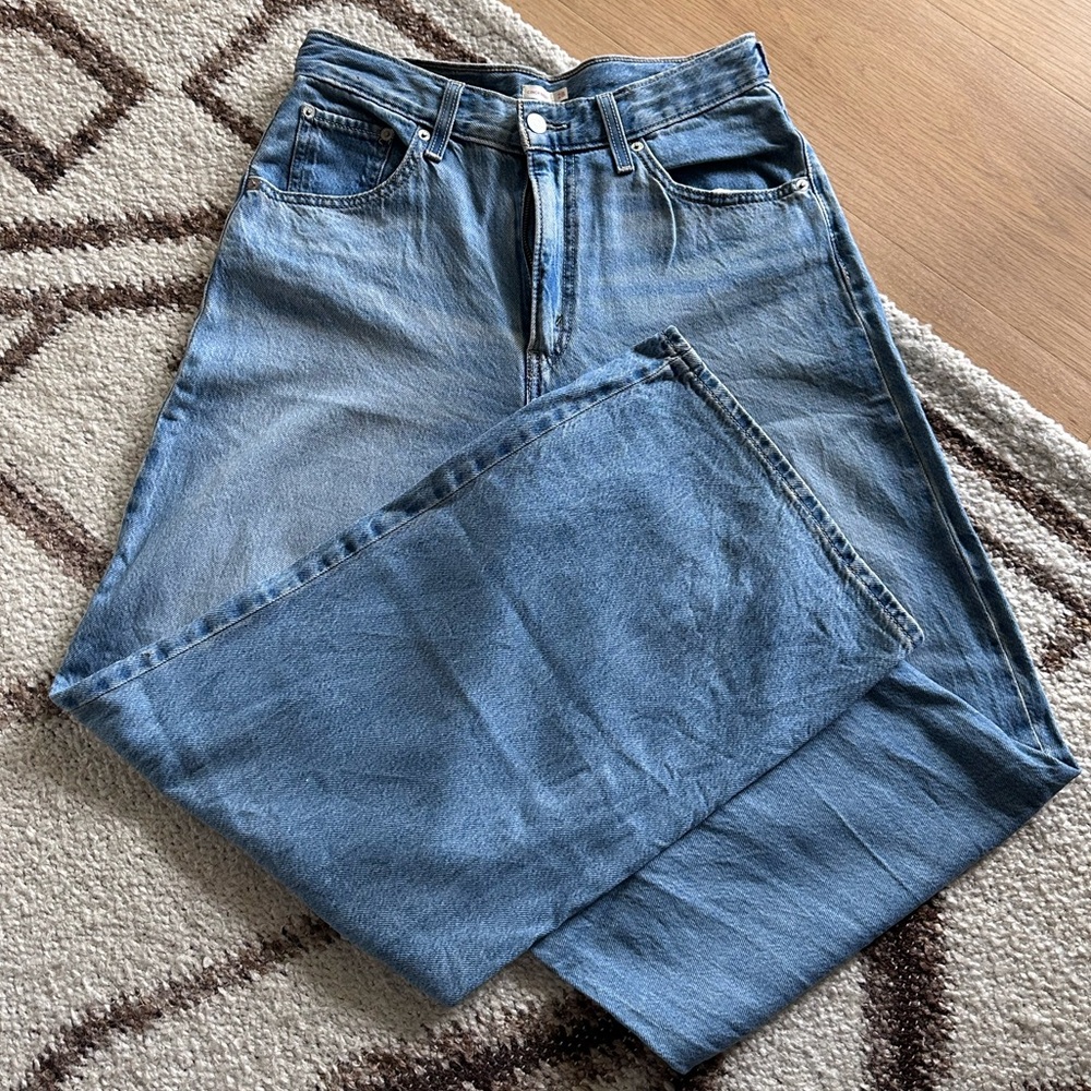 Levi’s cinch waist wide leg jeans